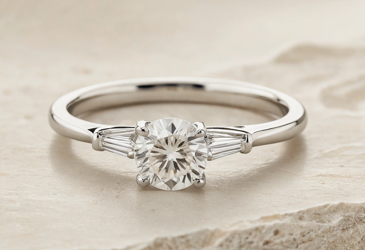 Fine jewelry on warm ivory stone