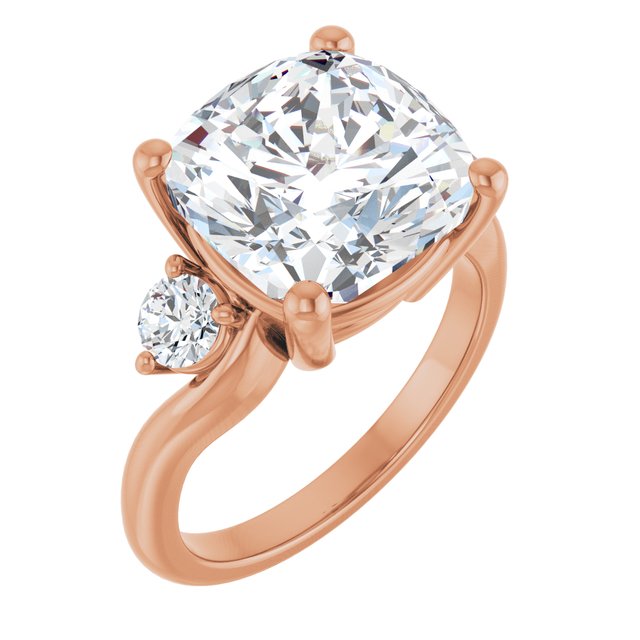 Anillo de compromiso personalizable de tres piedras
