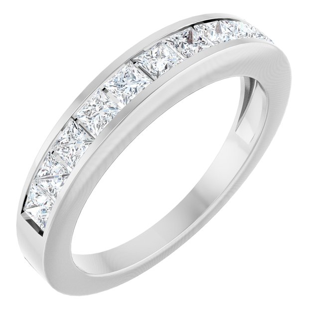 Argolla de aniversario con 3/4 ct total de diamantes naturales