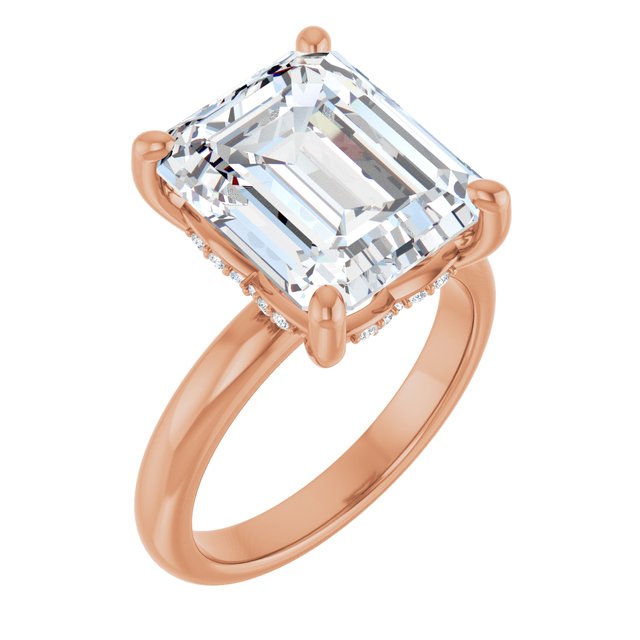 Anillo de compromiso personalizable solitario con acentos laterales