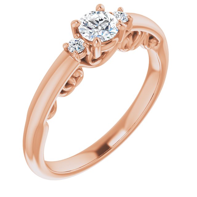 Anillo de compromiso personalizable de tres piedras