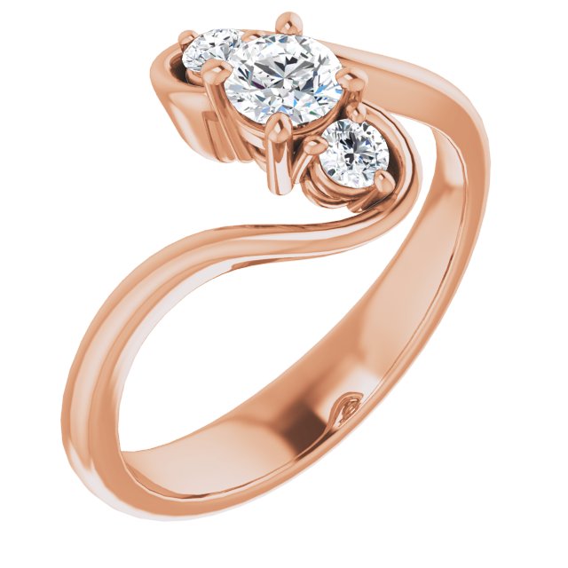 Anillo de compromiso personalizable de tres piedras
