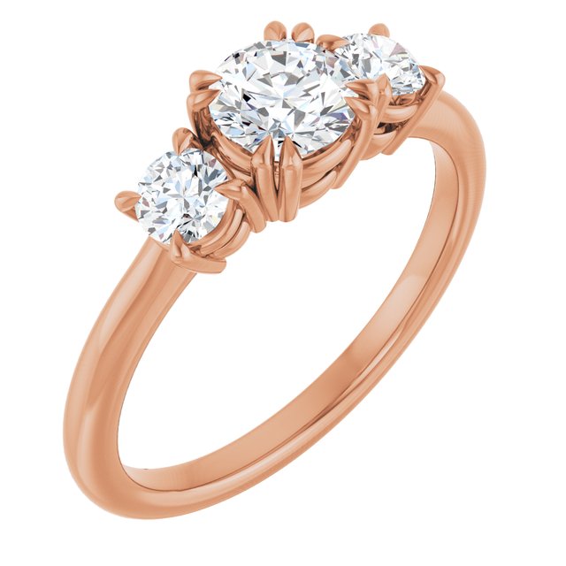 Anillo de compromiso personalizable de tres piedras
