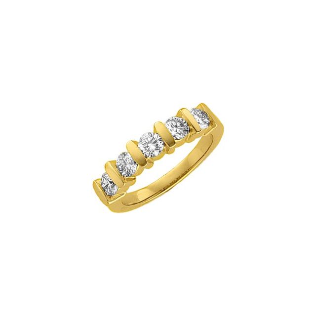 Argolla de aniversario con 9/10 ct total de diamantes naturales