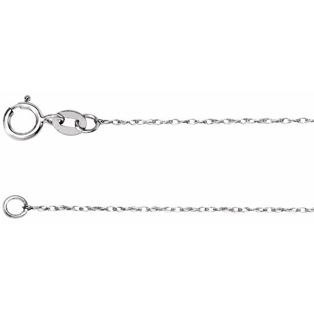Cadena fina en oro blanco de 14K