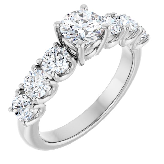 Anillo de compromiso personalizable con pavé lateral y centro redondo o cuadrado
