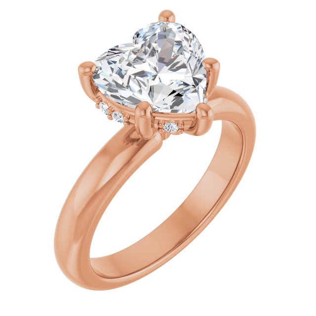 Anillo de compromiso personalizable solitario con acentos laterales