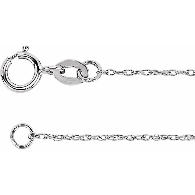 Cadena fina en oro blanco de 14K