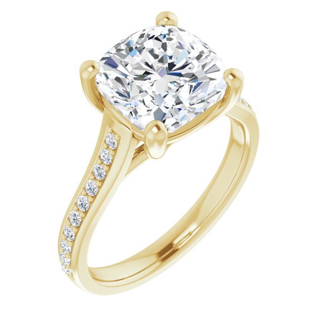 Anillo de compromiso personalizable con aro acentuado multiforma
