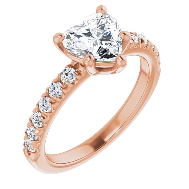 Anillo de compromiso personalizable con aro acentuado multiforma