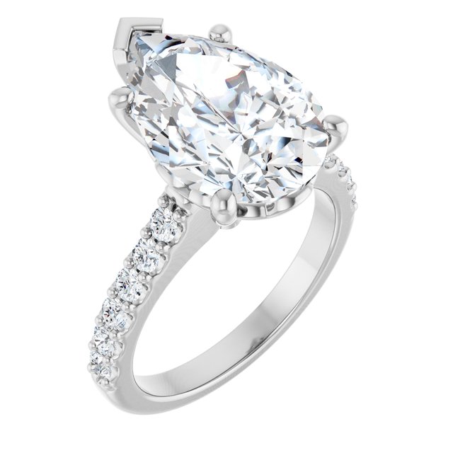 Anillo de compromiso personalizable con aro acentuado multiforma
