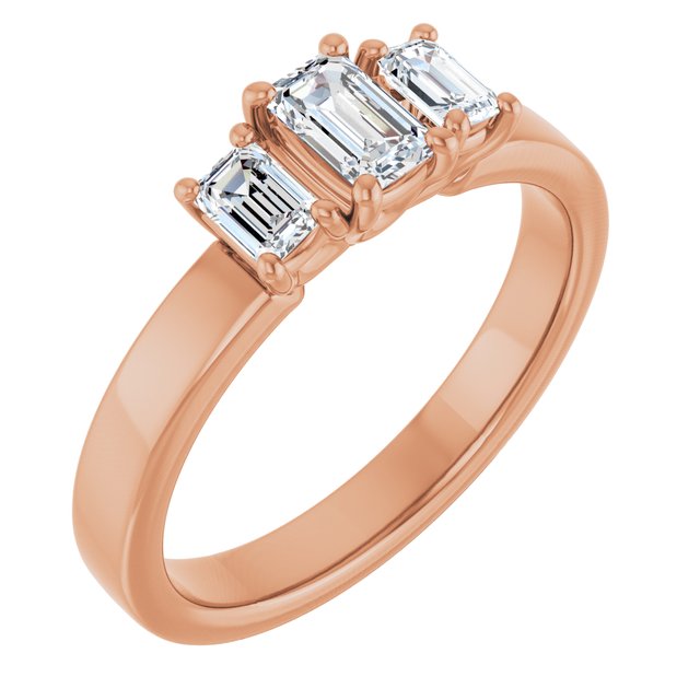 Anillo de compromiso personalizable de tres piedras