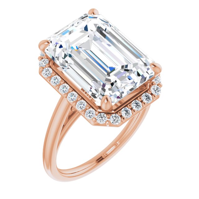 Anillo de compromiso personalizable con pavé lateral y centro redondo o cuadrado