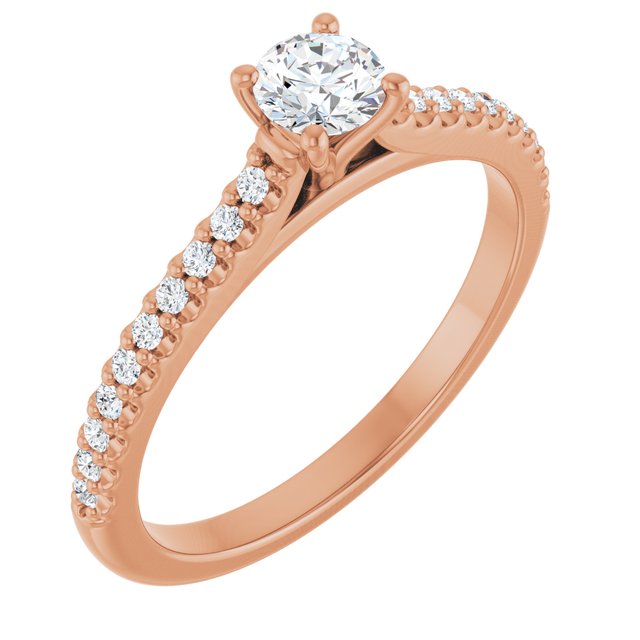 Anillo de compromiso personalizable con aro acentuado multiforma