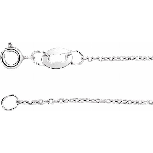 Cadena fina en oro blanco de 14K