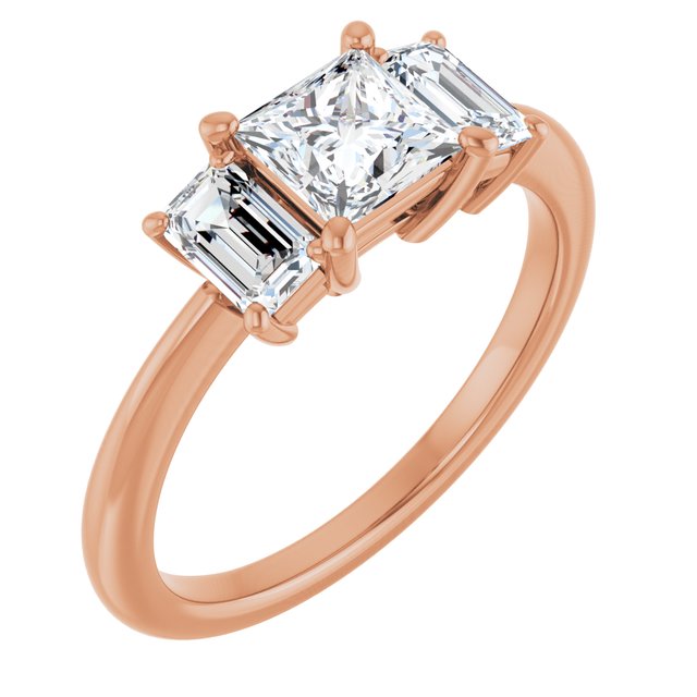 Anillo de compromiso personalizable de tres piedras