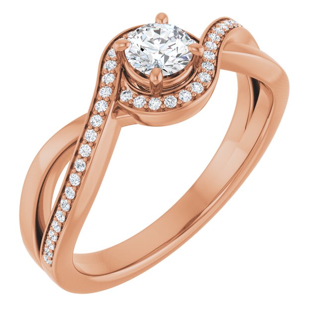 Anillo de compromiso personalizable con pavé lateral y centro redondo o cuadrado