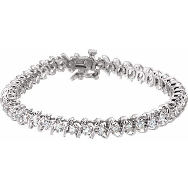 Pulsera en oro blanco de 14K