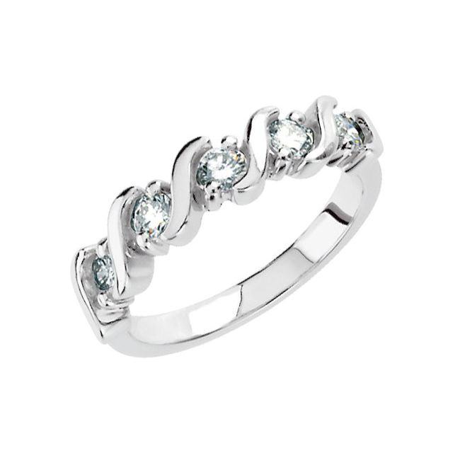 Argolla de aniversario con 1/2 ct total de diamantes naturales