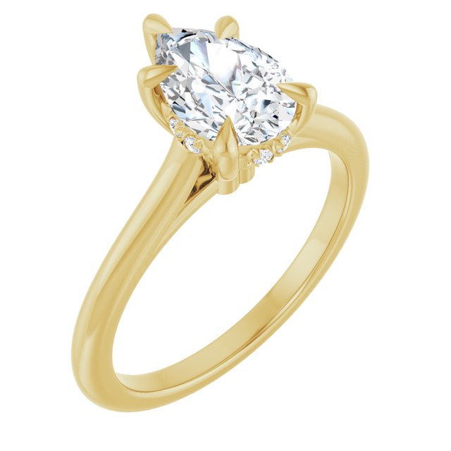 Anillo de compromiso personalizable solitario con acentos laterales