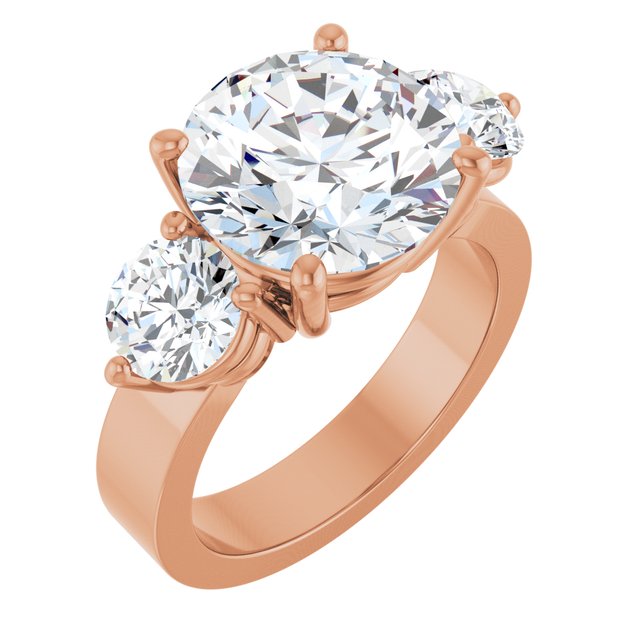 Anillo de compromiso personalizable solitario con acentos laterales