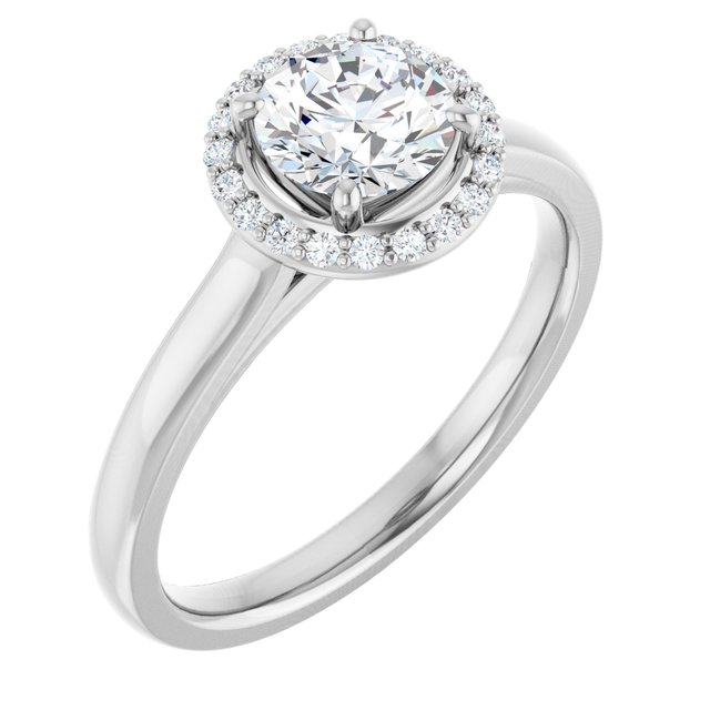 Anillo de compromiso personalizable con pavé lateral y centro redondo o cuadrado