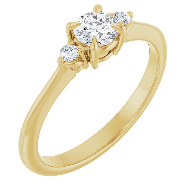 Anillo de compromiso personalizable de tres piedras