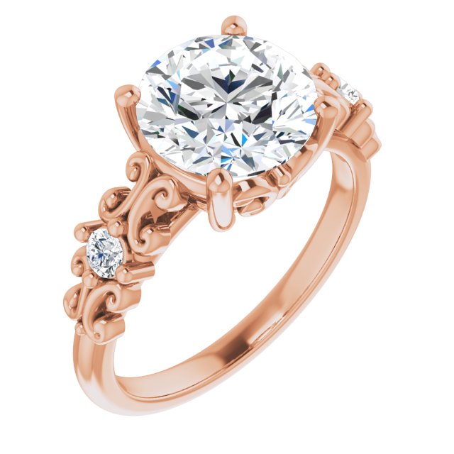 Anillo de compromiso personalizable de tres piedras