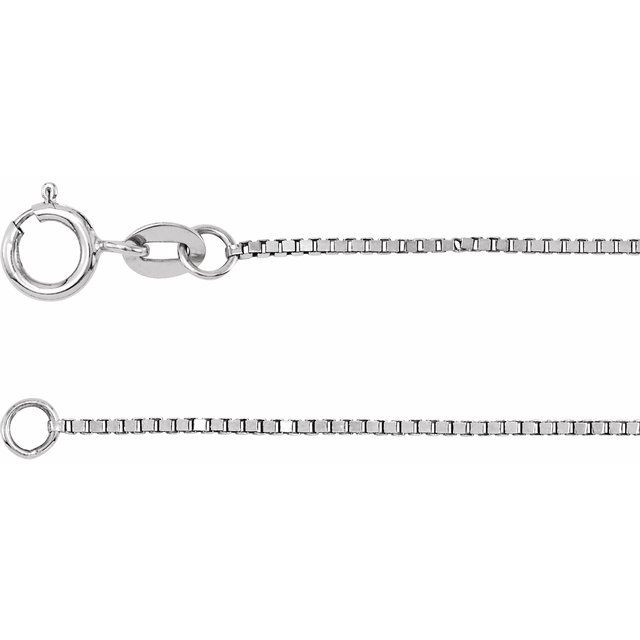 Cadena fina en oro blanco de 14K