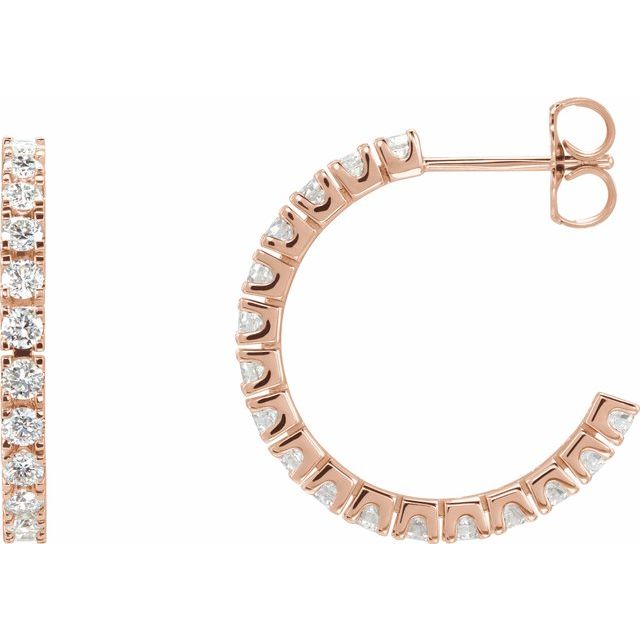 Aretes en oro rosa de 14K