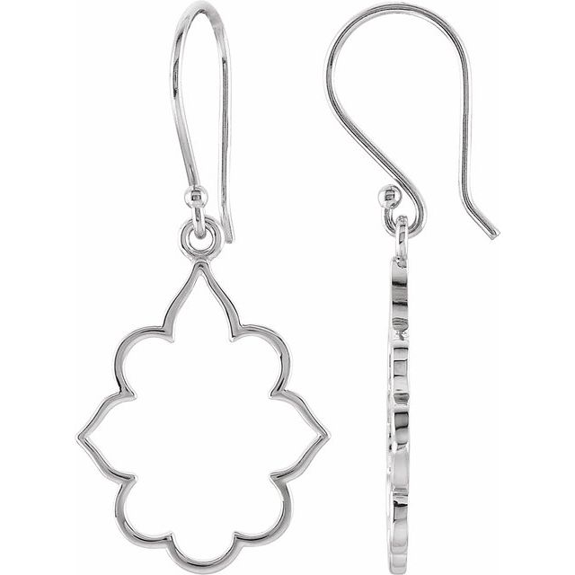Aretes en oro blanco de 14K