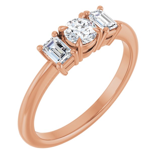 Anillo de compromiso personalizable de tres piedras