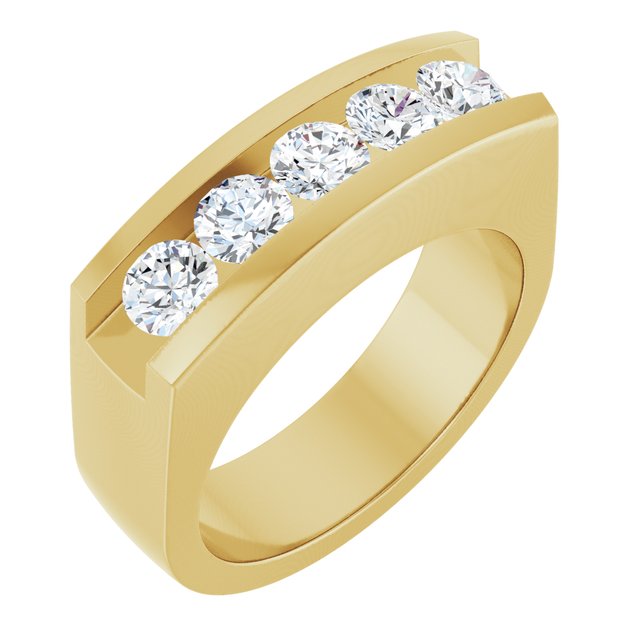 Argolla con engaste en canal con 9/10 ct total de diamantes naturales