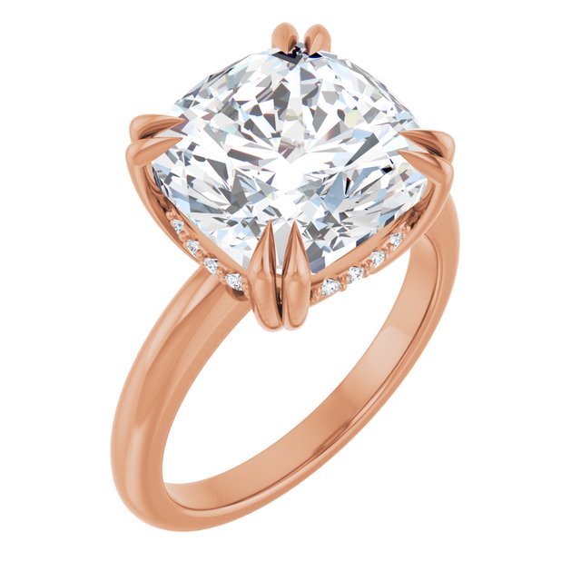 Anillo de compromiso personalizable solitario con acentos laterales