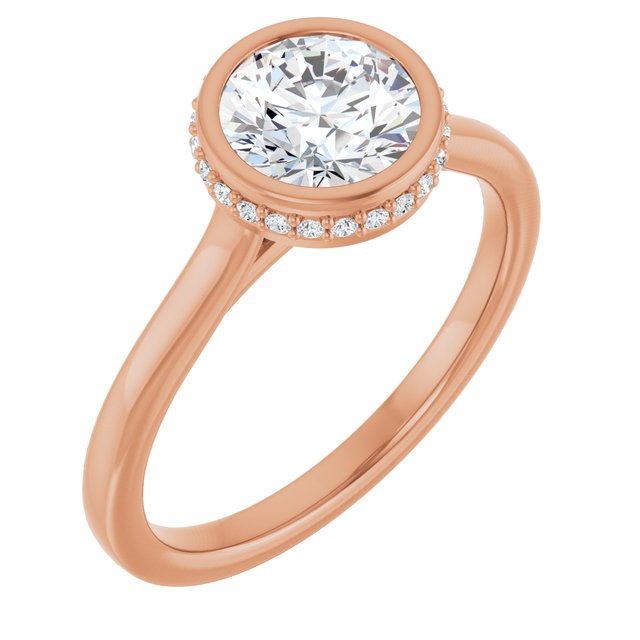 Anillo de compromiso personalizable solitario con acentos laterales