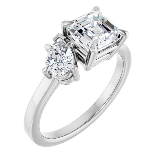 Anillo de compromiso personalizable de tres piedras
