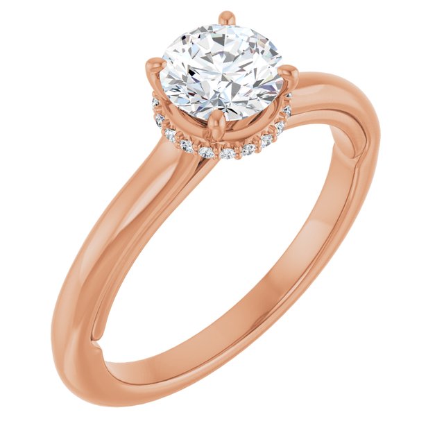 Anillo de compromiso personalizable solitario con acentos laterales