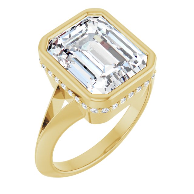 Anillo de compromiso personalizable solitario con acentos laterales