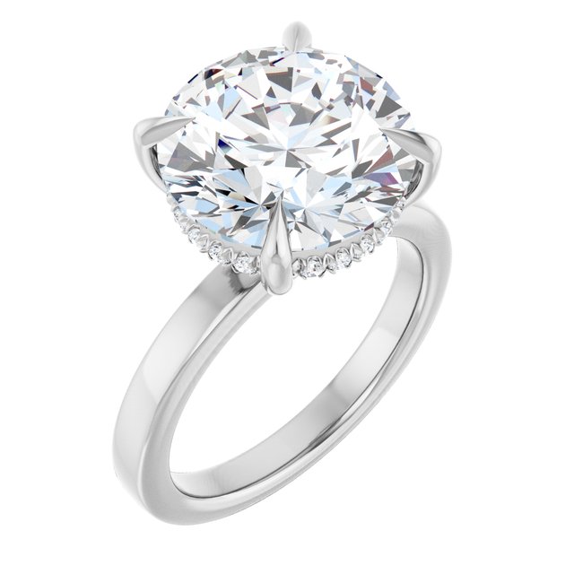 Anillo de compromiso personalizable solitario con acentos laterales