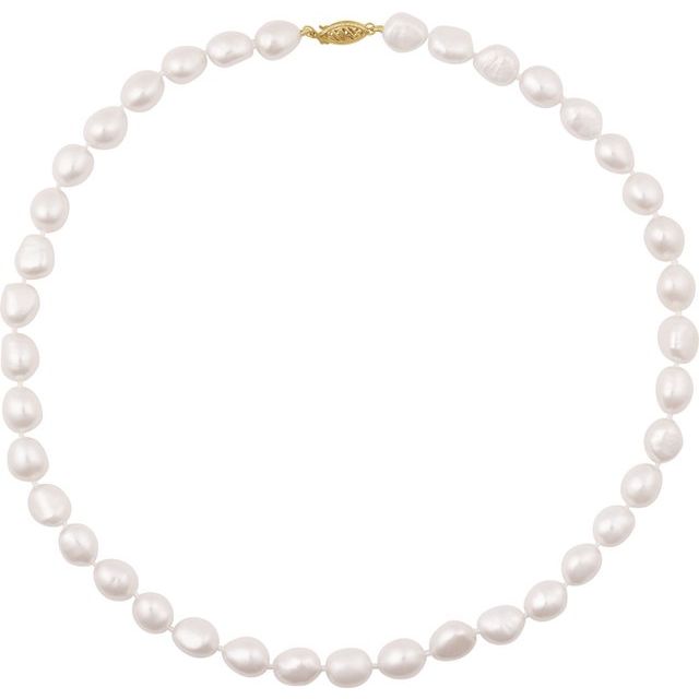Collar con perlas cultivadas blancas de agua dulce