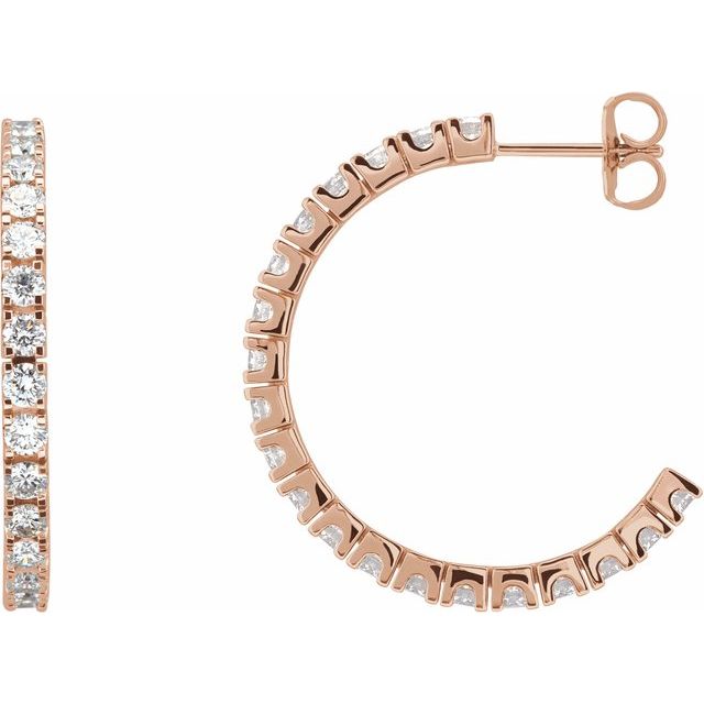 Aretes en oro rosa de 14K