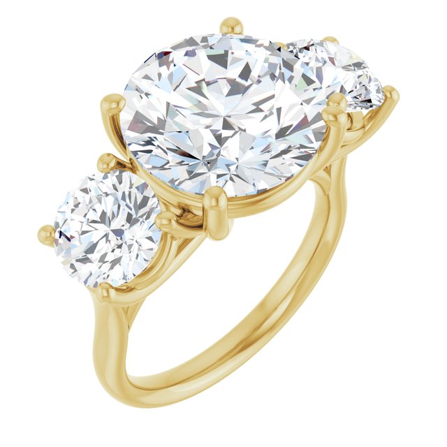 Anillo de compromiso personalizable solitario con acentos laterales