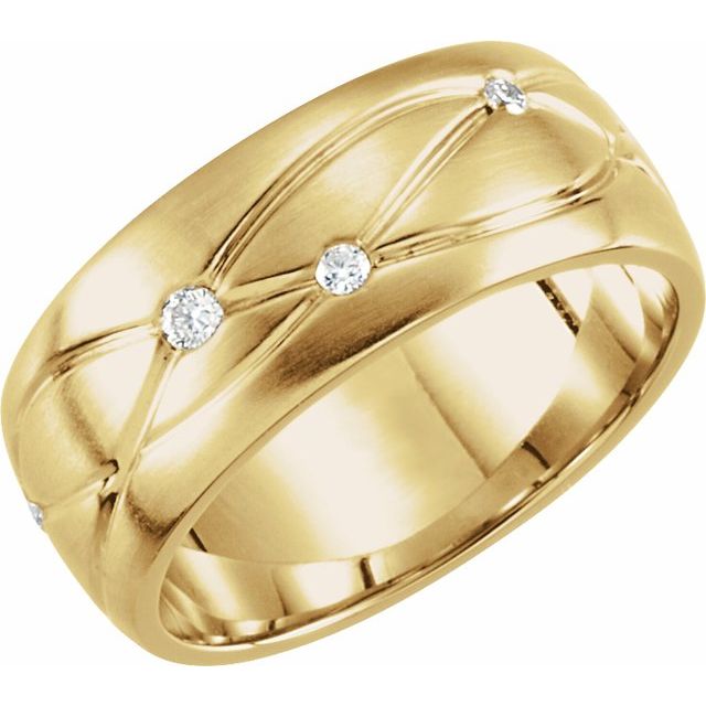 Argolla ranurada con 1/5 ct total de diamantes naturales