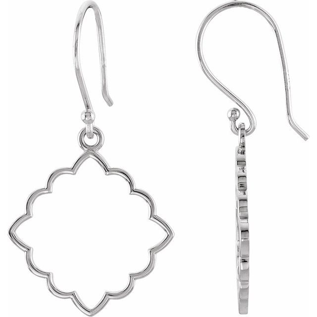 Aretes en oro blanco de 14K