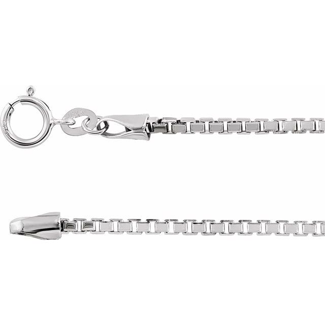Cadena fina en oro blanco de 14K